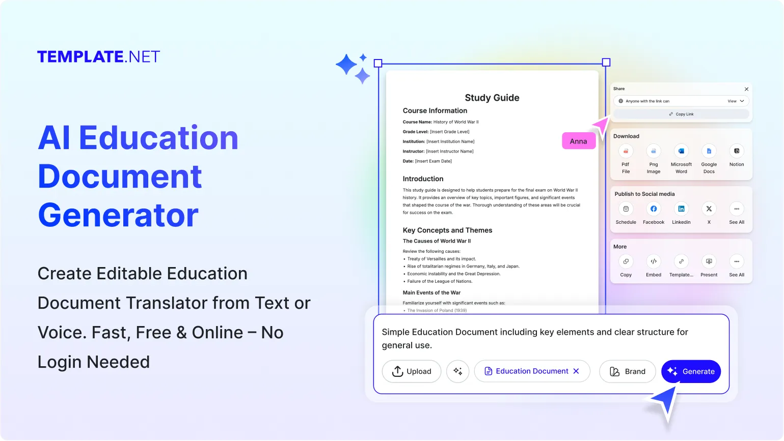 Free AI Education Document Generator, Free Education Document Maker Online